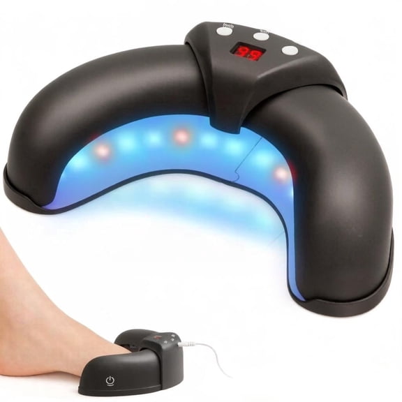 Multi-Toenail & Fingernail Repair Device for Home Use, 3 Adjustable Modes (3/5/10 Minutes) with Auto Shut-off, Professional LED Nail Care Lamp（Black））
