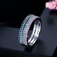thumbnail image 1 of Multi-Tone Gold Plated CZ Engagement Wedding Band Stackable Ring Jewelry Set, 1 of 8