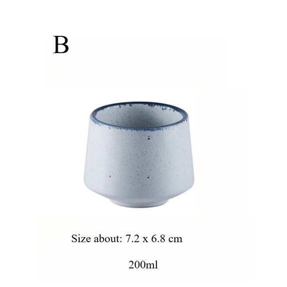 Multi Tone Speckled Striped Stoneware Tea Cup 101 To 200ml Hand Crafted Japanese Ceramic Water Mug Matte Rustic Glaze Microwave Dishwasher Safe For Coffee Tea Sake Home Kitchen Cafe Bar Desktop Cup