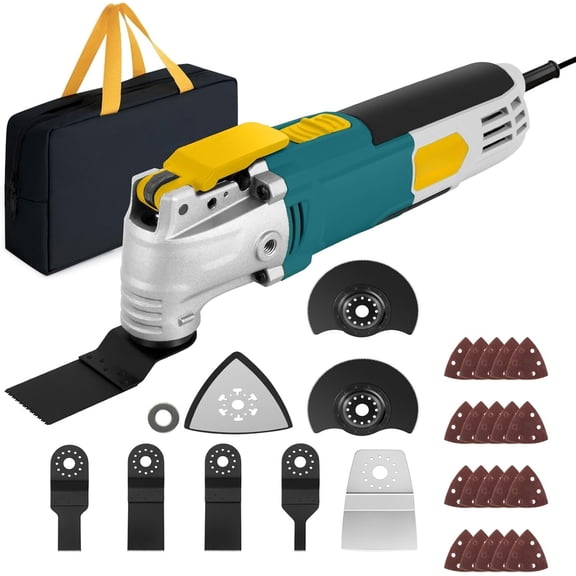 Multi Tool , 2.5Amp Electric Oscillating Tool Kit Corded with 28 count Accessories, 6 Variable Speeds, 3? Oscillating Angle Oscillating for , Scraping, Sanding