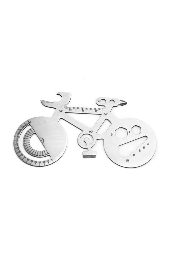 Multi Tool Keychain 16-in-1, Bike Shaped Stainless Steel Pocket Tool with Screwdrivers, Hex Wrenches, Ruler, Protractor, and Bottle Opener for Compact Everyday Carry