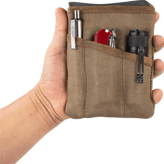 Multi-Tool Pocket Pouch, Compact Multipurpose EDC Zippered Bag, Mini Camping Tool Case, Waxed Canvas, Knife Holster, Handmade Slim Organizer