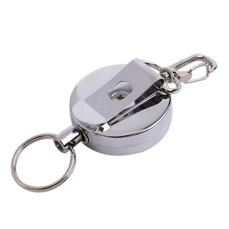 1/2pcs Heavy Duty Retractable Pull Reel Carabiner Key Chains Strong Steel  Wire Rope Buckle Spring Key Ring Outdoor Keychain Tool - AliExpress