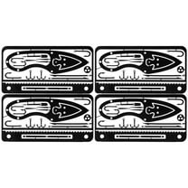 Multi,Tool Survival Card, 304 Stainless Steel Fishing Camping, 4 Pack