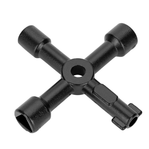 Multi,Tool Universal Cross Key, Zinc Alloy, 4,Way Valve Key for Plumbers  Electricians