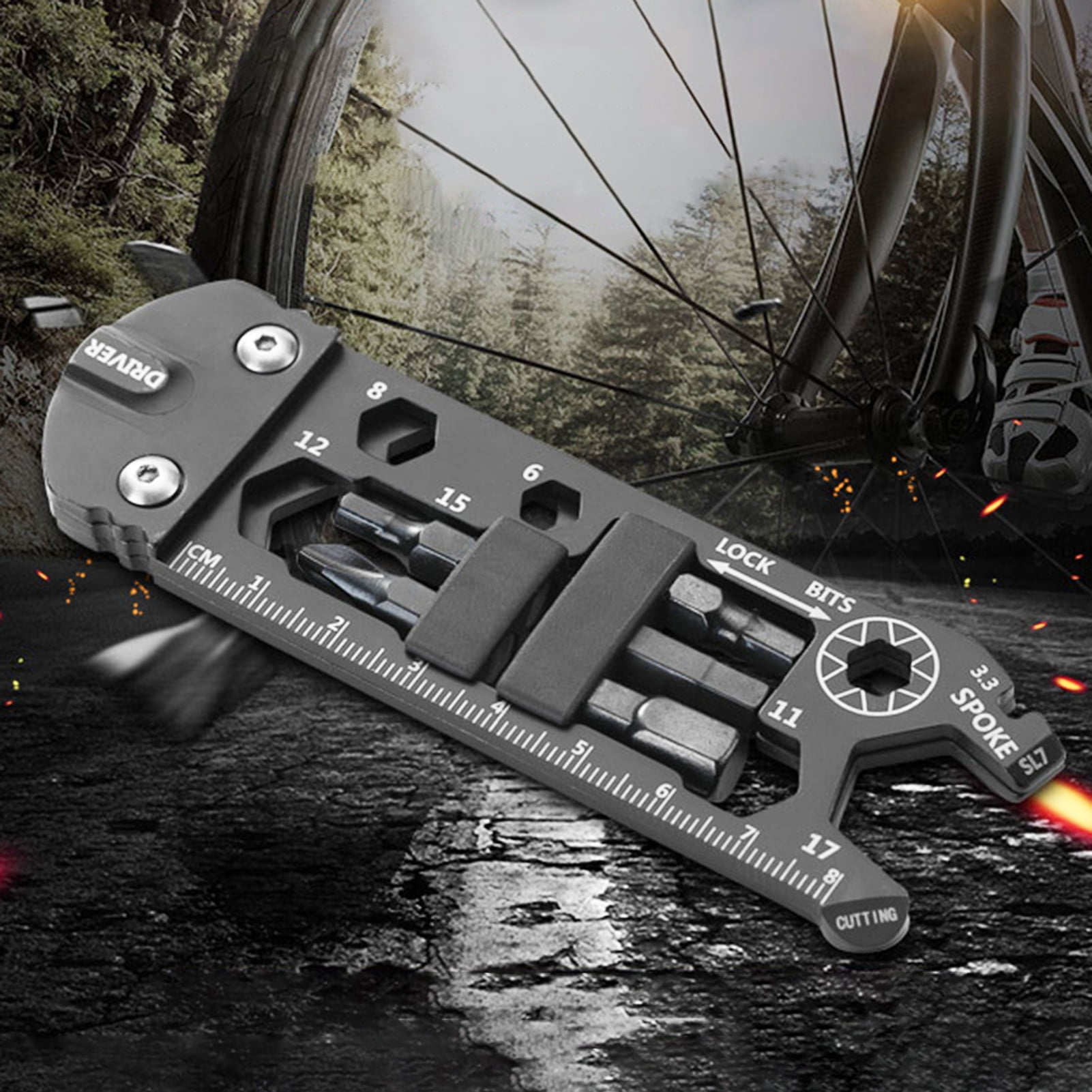 Multi Tools 16 in 1 Bicycle Multi Function Tool Repair Kit for Road and Mountain Bike with Screwdriver Wrench Ruler Set Walmart