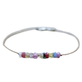 thumbnail image 1 of Multi Tourmaline 3mm Rondelle Shape Faceted Cut Beads 7 inch Silver Plated Clasp Bracelet for men, women, unisex. Link Chain Stacking Bracelet.|LINK_05045, 1 of 3