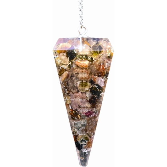 Multi Tourmaline Orgone Crystal Pendulums for Divination and Dowsing Crystal Pendulum