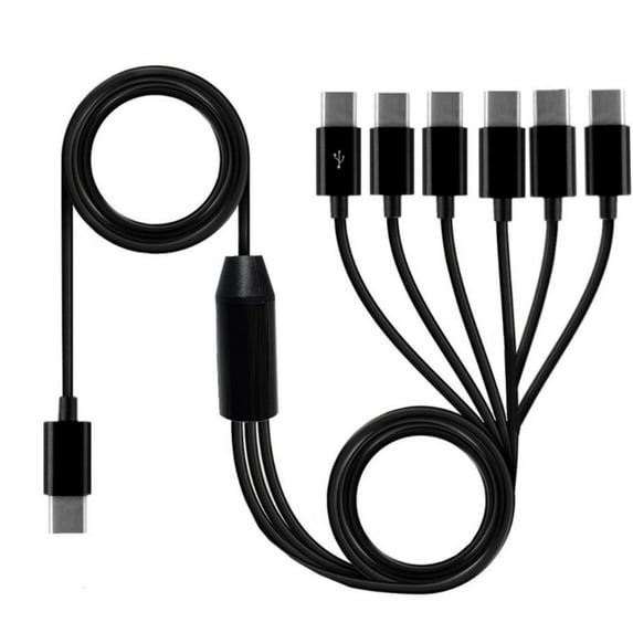 Multi USB C Cable USB C Splitter USB2.0 Type C to 2/4/6 USB C Male Splitter Cable for Fast Charging and Data Transfer