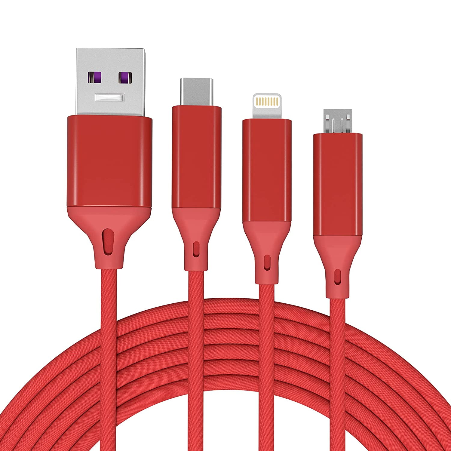 Multi USB Long Charger Cable, 3M/10Ft Universal Multiple Ports Long Charging Cable, 6A PD Fast