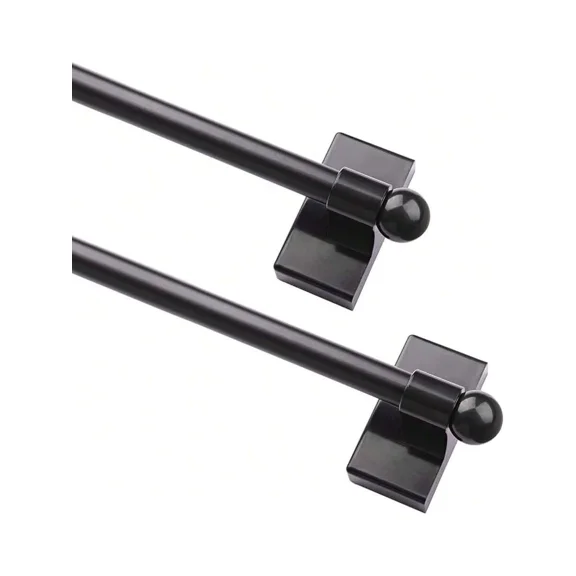 Multi-Use Adjustable Magnetic Curtain Rods For Doors, Windows, Tool Boxes, 16-28 Inch, Easy Installation,4-Pack,Black