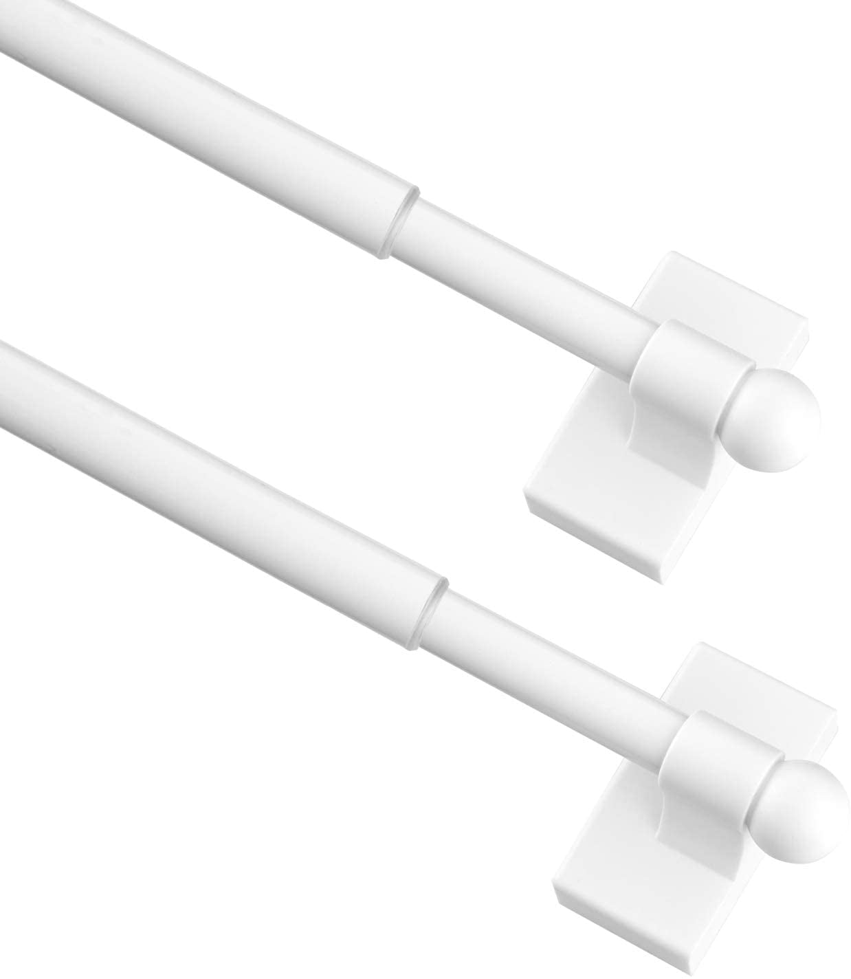Multi-Use Adjustable Magnetic Curtain Rods for Doors, Windows, Tool Boxes,16-28 Inch,Easy Installation，2-Pack，White