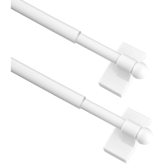 Multi-Use Adjustable Magnetic Curtain Rods for Doors, Windows, Tool Boxes,16-28 Inch,Easy Installation，2-Pack，White