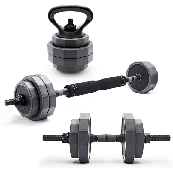Multi-Use Adjustable Weight Set  Dumbbell Barbell Kettlebell  45 lb