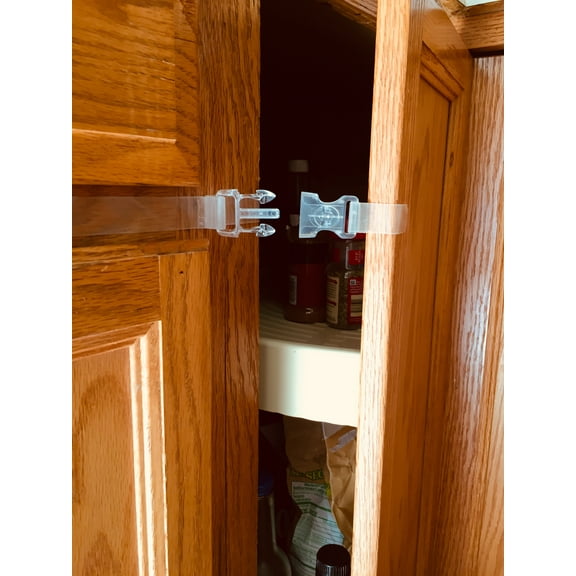 Multi Use Baby Toddler Child Children Safety Latches Self Adhesive for Lazy Susan Refrigerator Fridges Freezers, Clear, 2 Counts
