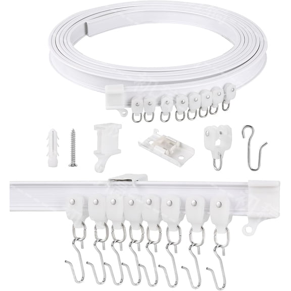 MultiUse Bendable Curtain Rail 3Meter Flexible Ceiling Track for Windows, Doors, Room Dividers & RVs-dh
