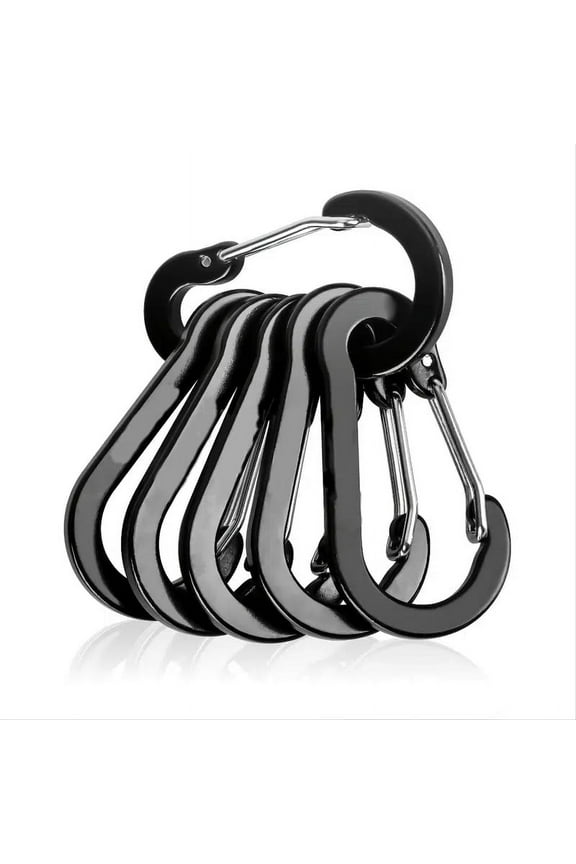 Multi-Use Carabiner Clip, 6 Pack Small Caribeener Clips, Mini Keychain Caribeaner Clip 2 inch, Aluminum D Ring Carabiners