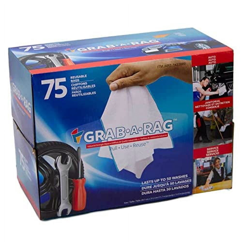 Multi Use Cleaning Rags 75 Count Super Absorbent edgeless White Rags ...