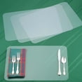 thumbnail image 1 of Clear Plastic Placemats Set of 4, Waterproof Wipeable Table Protectors, 18x12 Inch Multifunctional Mats for Dining, Craft, Desk & Kitchen Use, 1 of 5