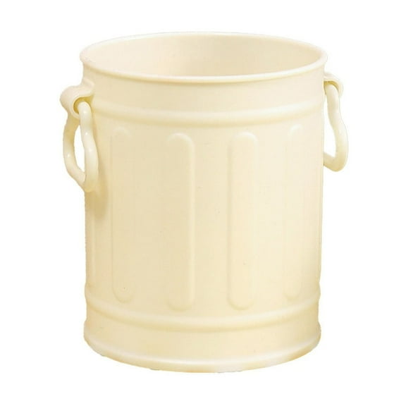 Multi-Use Desktop Storage Caddy - Plastic Pen & Makeup Brush Holder, Compact Organizer for Office Home Living Room Coffee Table ( Beige )