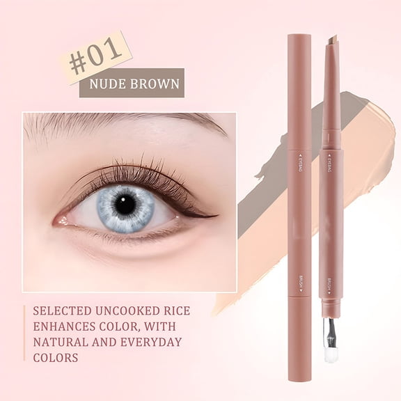 Multi Use Dual Ended Sleeping Silkworm Highlighter Pen, Long Lasting Makeup Hold and Highlighting, 2-in-1 Design for Eyes and Face, Waterproof and Smudge Resistant, Effortless Application