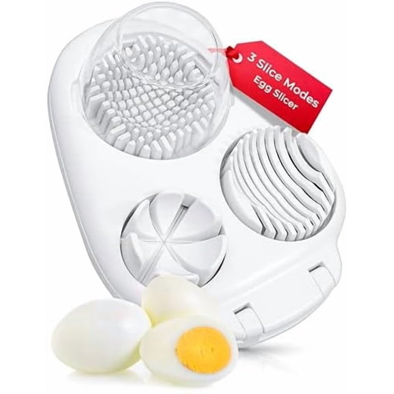 Multi-Use Egg & Vegetable Slicer - 3-Cut Stainless Steel Dicer for Hard Boiled Eggs, Berries & Mushrooms