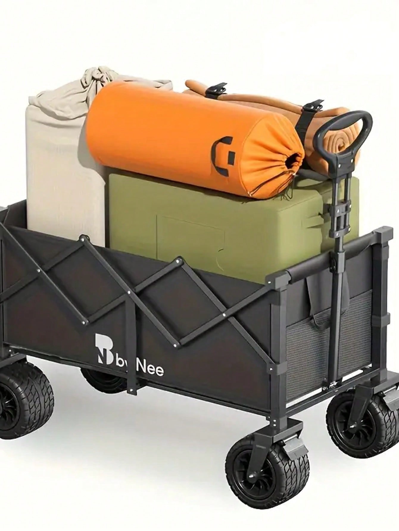 Multi-Use Folding Utility Cart, Large Capacity & Compact Fold for Beach & Errands