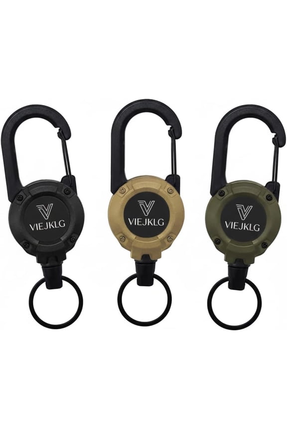 Multi-Use Retractable Badge Reel & Keychain:6.6 lbs Capacity, Cut-Resistant Cable, Safety Lock - All-in-One Clip for ID Badges, Keys, Tools, Work & Outdoor (3/6Pcs) (8)