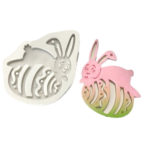 Multi Use Silicone Mold Rabbit Theme Egg Shaped Silicone Mold Baking Tool Gift Enjoy DIY for Time Non-Stick Reusable Too