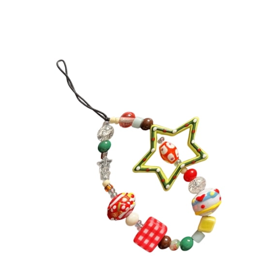 Multi Use Star Keychain Ornament Featuring PVC Grip Detachable Phone Lanyard Chain For Bags or Phones