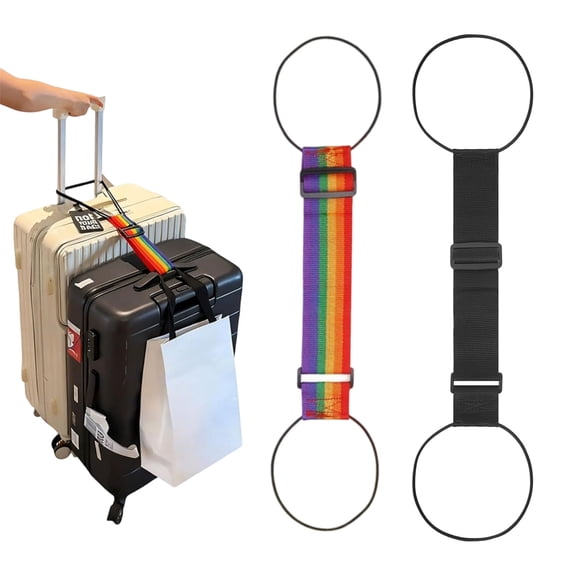 Multi Use Strong Adjustable Luggage Connector Straps, 2-Pack Luggage Connector Straps for Suitcases, Secure Carry On & Travel Essentials