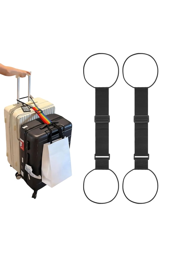 Multi Use Strong Adjustable Luggage Connector Straps, 2-Pack Luggage Connector Straps for Suitcases, Secure Carry On & Travel Essentials