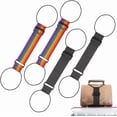 thumbnail image 1 of Multi Use Strong Adjustable Luggage Connector Straps, 2026 New Flexible and Adjustable Elastic Fastening Belt for Luggage Strap, Add a Bag Easy to Travel Suitcase (Black Iridescent 4Pcs), 1 of 7