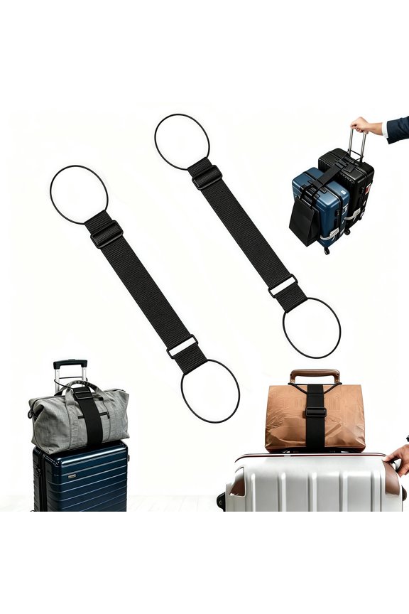 Multi Use Strong Adjustable Luggage Connector Straps,Add a Bag Easy to Travel Suitcase Elastic Strap Belt for Secure Stacking, Adjustable Straps for Various Luggage