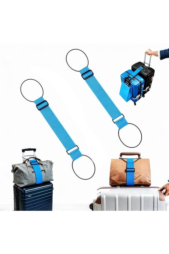 Multi Use Strong Adjustable Luggage Connector Straps,Add a Bag Easy to Travel Suitcase Elastic Strap Belt for Secure Stacking, Adjustable Straps for Various Luggage