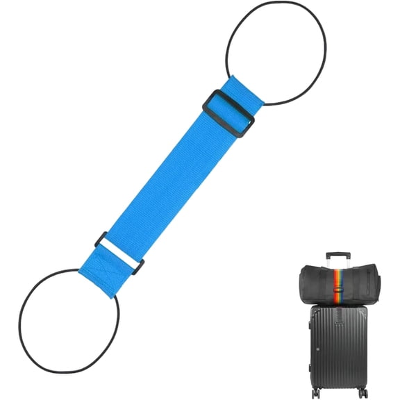Multi Use Strong Adjustable Luggage Connector Straps, Adjustable Luggage Strap for Secure Stacking & Hands-Free Travel, Lightens Load, Easy to Identify Travel, for Suitcases(Blue)