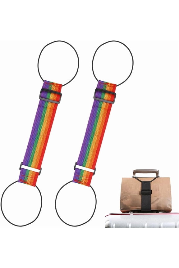 Multi Use Strong Adjustable Luggage Connector Straps, Elastic Fastening Belt for Travel Suitcase, Flexible Strap to Add & Secure Extra Bag, 10.2-16 Inch Adjustable