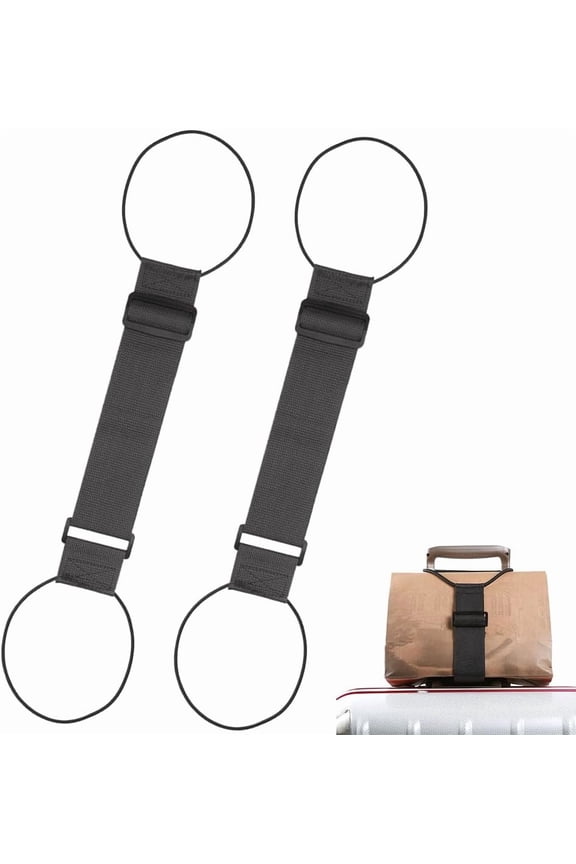 Multi Use Strong Adjustable Luggage Connector Straps, Elastic Fastening Belt for Travel Suitcase, Flexible Strap to Add & Secure Extra Bag, 10.2-16 Inch Adjustable