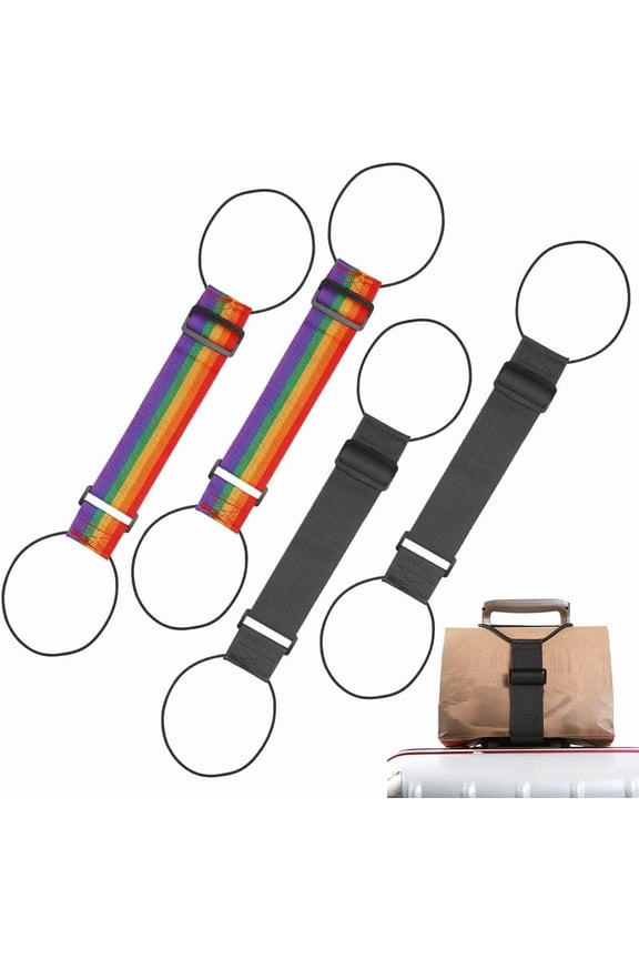 Multi Use Strong Adjustable Luggage Connector Straps, Elastic Fastening Belt for Travel Suitcase, Flexible Strap to Add & Secure Extra Bag, 10.2-16 Inch Adjustable