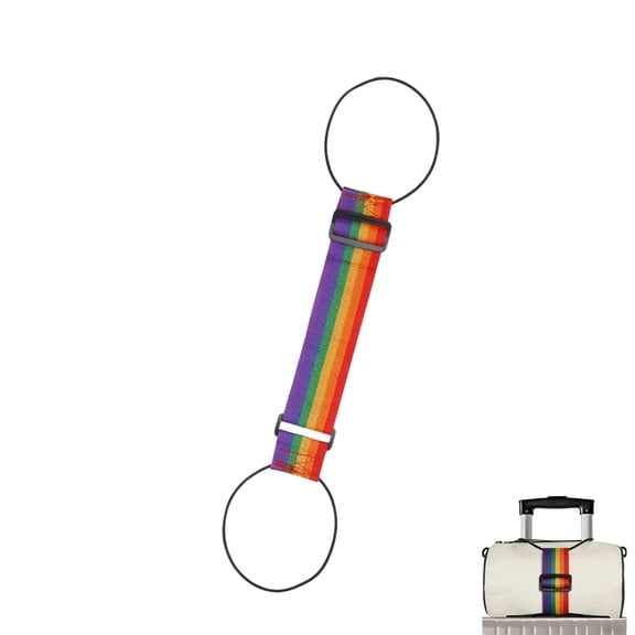 Multi Use Strong Adjustable Luggage Connector Straps, Elastic Rope Adjustable Buckle, Waterproof Wear-Resistant Colorful Rainbow Travel Straps, Secure Stacking Suitcase Essentials