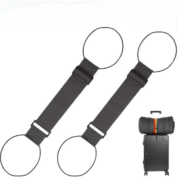 Multi-Use Strong Adjustable Luggage Connector Straps, Heavy-Duty Suitcase Strap, Add-a-Bag Luggage Clip & Belt for Easy Travel