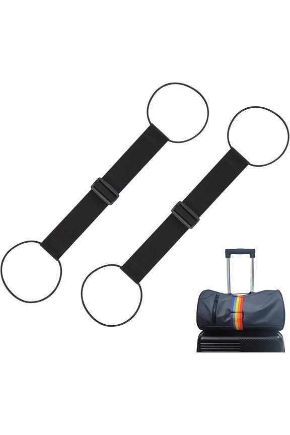 Multi Use Strong Adjustable Luggage Connector Straps – High-Strength, Wear & Water-Resistant with Elastic Cord & Hanging Strap for Secure Stacking
