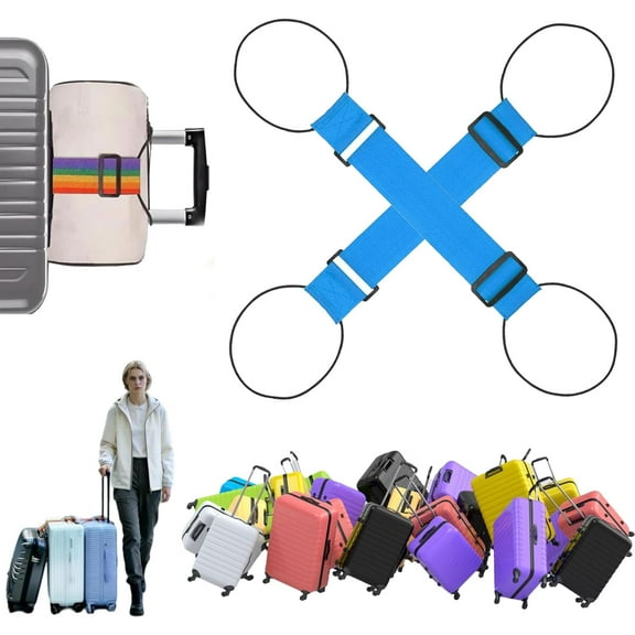 Multi Use Strong Adjustable Luggage Connector Straps - Luggage Connector Straps for Suitcases, Elastic Travel Belt for Suitcases, Secure Stacking & Hands-Free Carrying Essentials