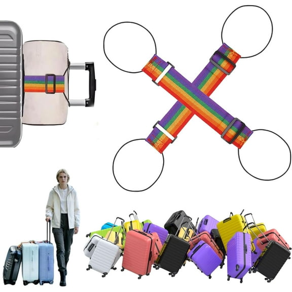 Multi Use Strong Adjustable Luggage Connector Straps - Luggage Connector Straps for Suitcases, Elastic Travel Belt for Suitcases, Secure Stacking & Hands-Free Carrying Essentials