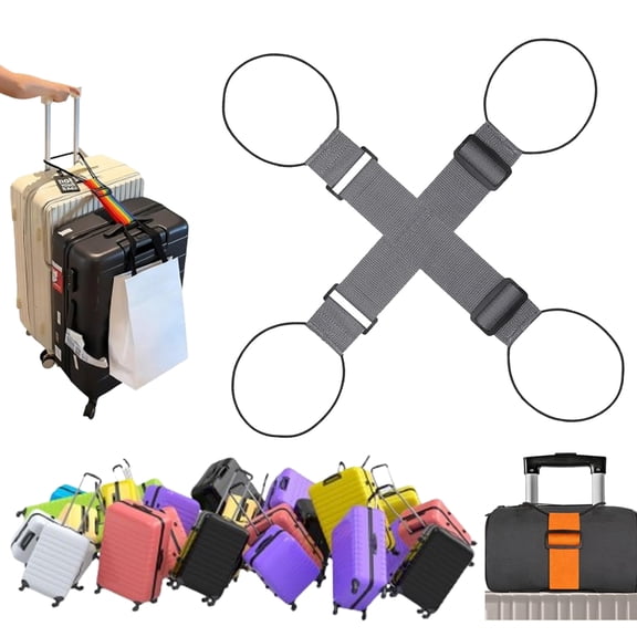 Multi Use Strong Adjustable Luggage Connector Straps -Luggage Connector Straps for Suitcases, Multi Use Elastic Suitcase Strap with Buckle for Stacking Bags & Hands-Free Travel, Suitcase Bungee Cords