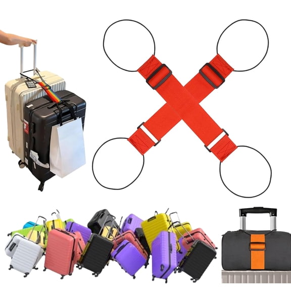 Multi Use Strong Adjustable Luggage Connector Straps -Luggage Connector Straps for Suitcases, Multi Use Elastic Suitcase Strap with Buckle for Stacking Bags & Hands-Free Travel, Suitcase Bungee Cords