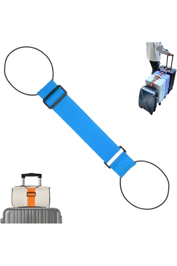 Multi Use Strong Adjustable Luggage Connector Straps, Secure Stacking Straps for Suitcases & Carry-Ons, Hands-Free Travel Elastic Belt with Buckle, Waterproof & Wear-Resistant