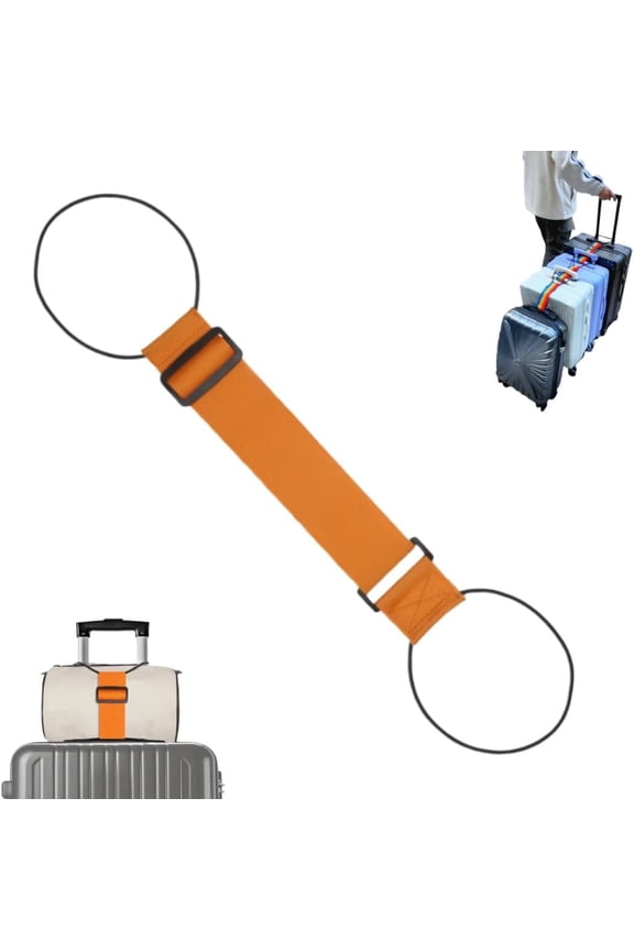 Multi Use Strong Adjustable Luggage Connector Straps, Secure Stacking Straps for Suitcases & Carry-Ons, Hands-Free Travel Elastic Belt with Buckle, Waterproof & Wear-Resistant