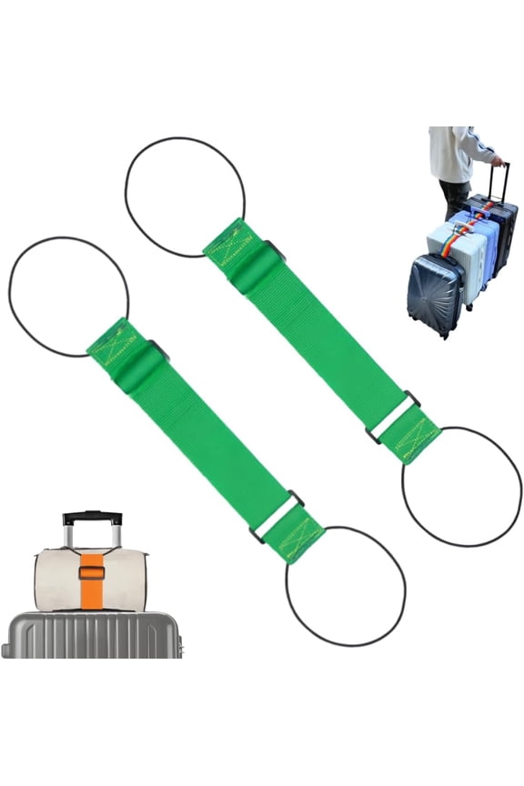 Multi Use Strong Adjustable Luggage Connector Straps, Secure Stacking Straps for Suitcases & Carry-Ons, Hands-Free Travel Elastic Belt with Buckle, Waterproof & Wear-Resistant