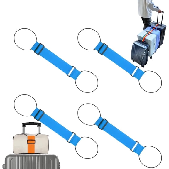 Multi Use Strong Adjustable Luggage Connector Straps for Suitcases, Secure Stacking & Hands-Free Travel, Waterproof and Wear-Resistant Colorful Rainbow Strap with Elastic Rope